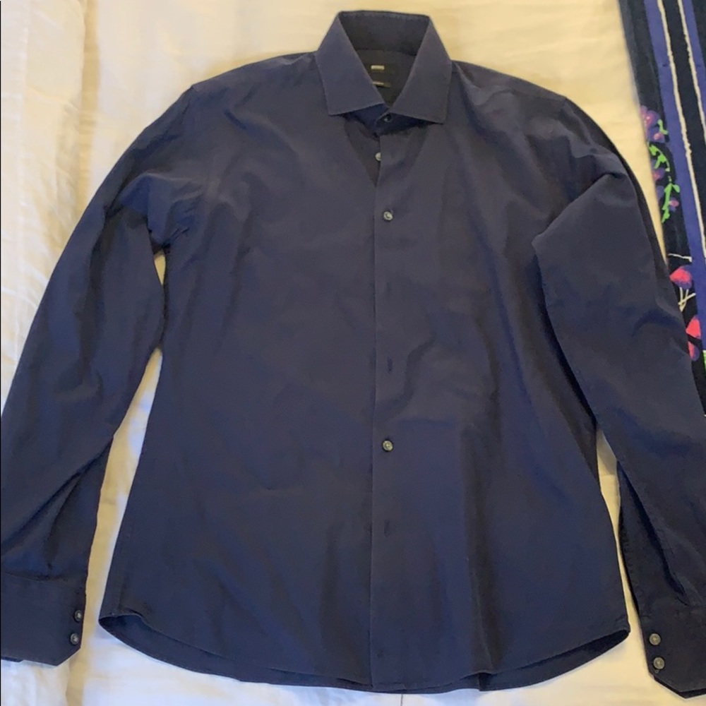 Hugo Boss M dark blue dress shirt